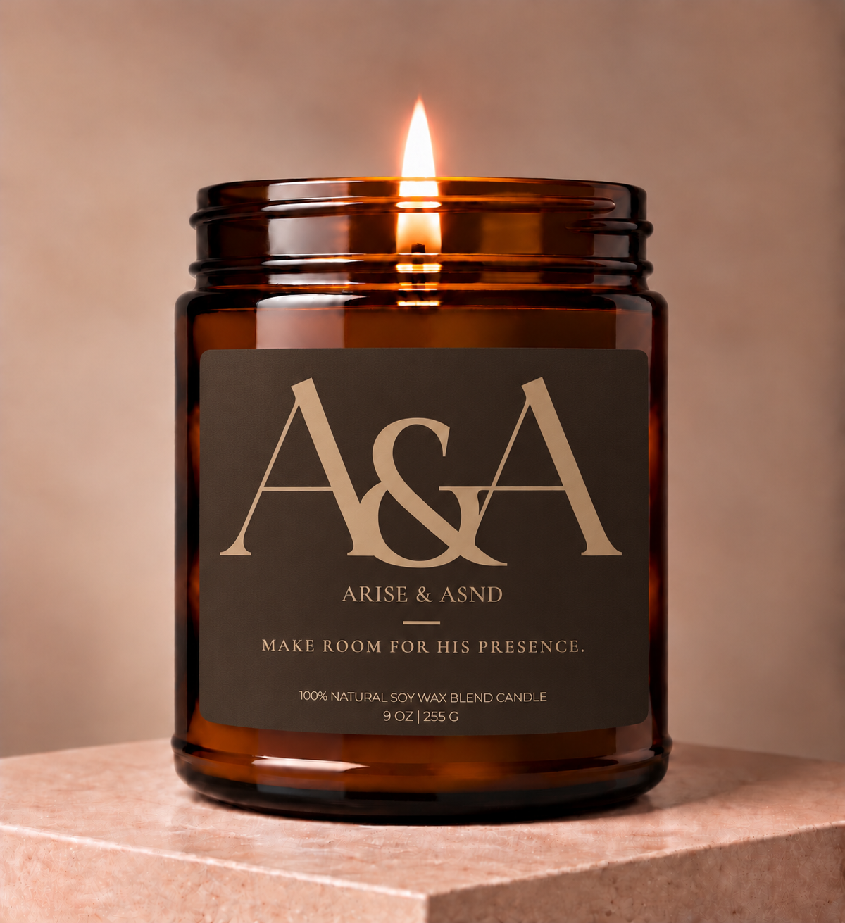 "The Dwelling" Christian Candle, 9 oz Amber Jar