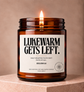 Lukewarm Gets Left Christian Scripture Candle, Revelation 3:16, 9 oz Amber Jar